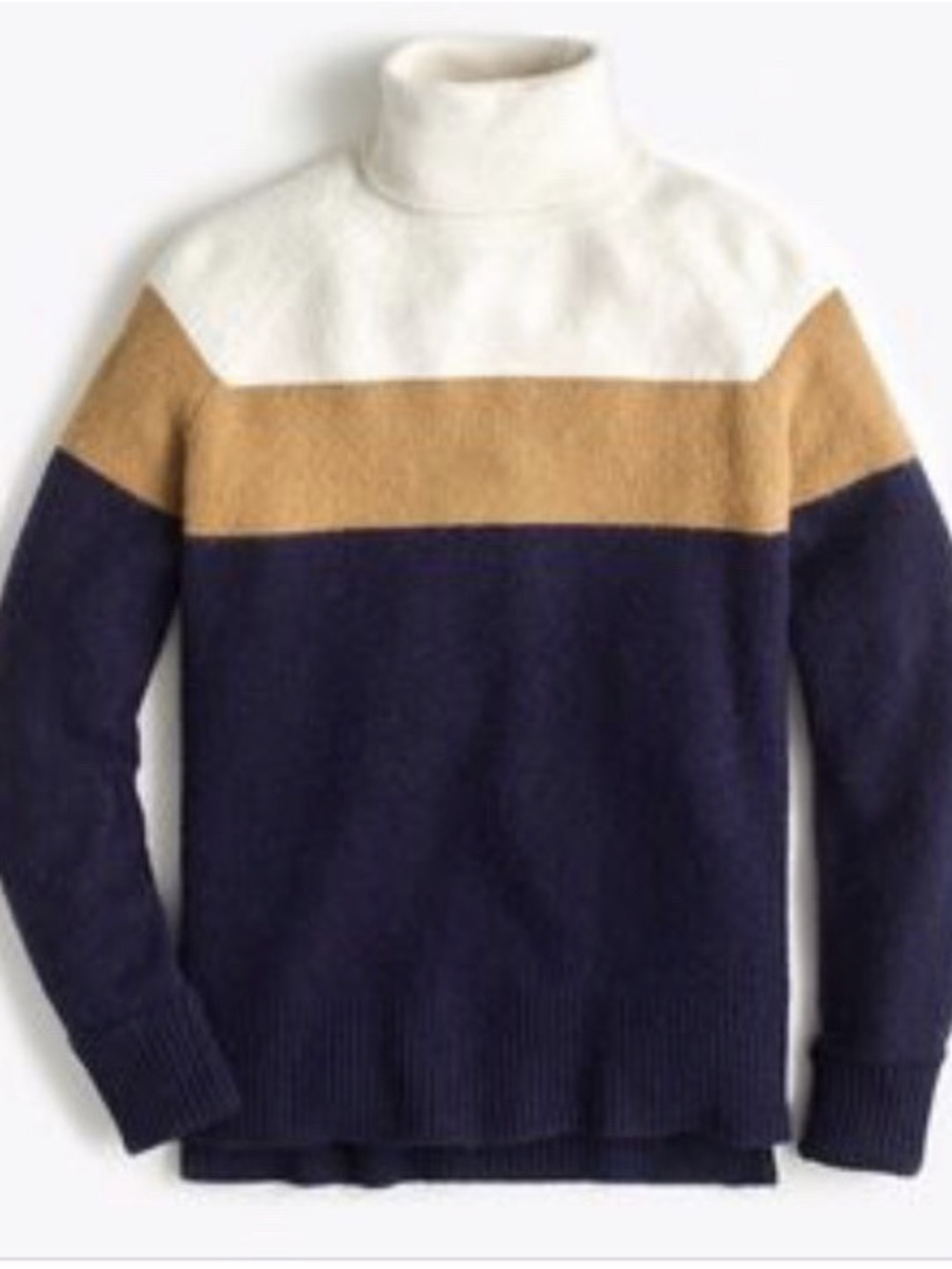 J. Crew Women Colorblock Turtleneck Sweater in Supersoft Yarn Size XXS